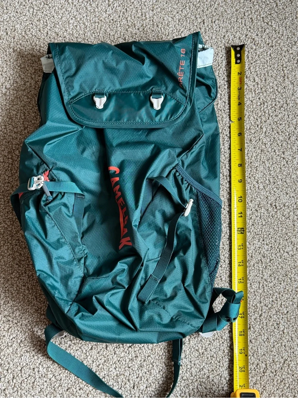 CamelBak Arête 18 Hiking Backpack Green Orange 18L Daypack No Water Bladder